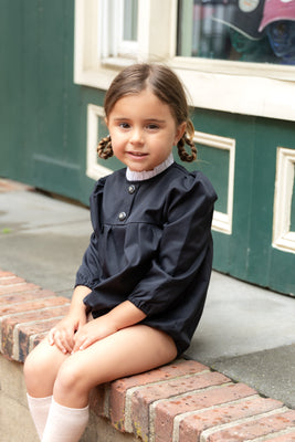 NouNelle Black Taffeta Romper