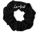 Le Enfant Ribbed Scrunchies Black