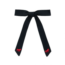 Load image into Gallery viewer, Le Enfant Petite Épopée Embroidered Medium Bow - Navy