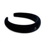 Le Enfant Gold Thread Cherry Velvet Hairband - Navy
