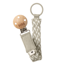 Load image into Gallery viewer, Bibs Pacifier Braided Clip - Sand/Ivory