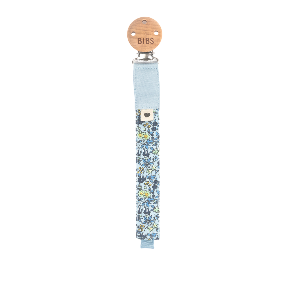 Bibs Pacifier X Liberty Pacifier Clip - Chamomile Lawn Baby Blue