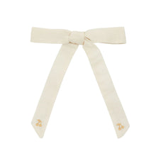 Load image into Gallery viewer, Le Enfant Gold Thread Cherry Embroidered Bow - Cream