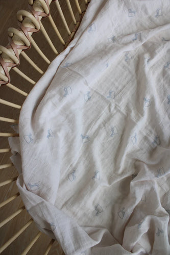 Little Threads Little Blue Rocker Muslin Blanket