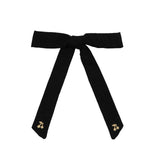Le Enfant Gold Thread Cherry Embroidered Bow - Black