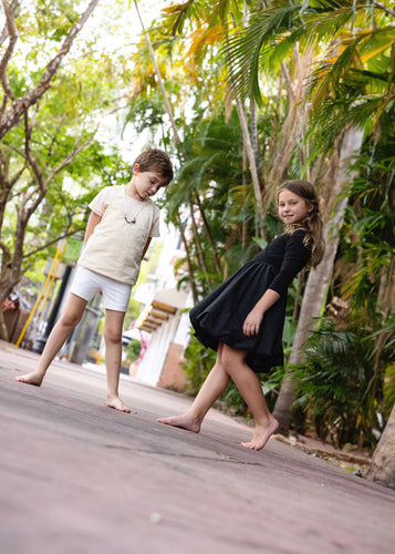 Mini Nod Chain Combo Girls Dress - White