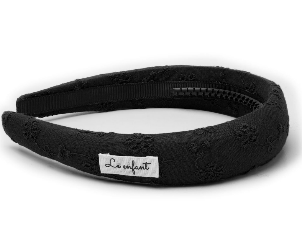 Le Enfant Basic Pointelle Headband Black