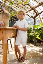 Load image into Gallery viewer, Orange Dimanche Off-White Linen Shorts