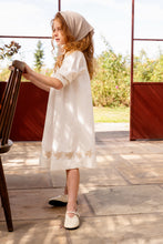Load image into Gallery viewer, Orange Dimanche Off-White Linen Dress With Embroidery
