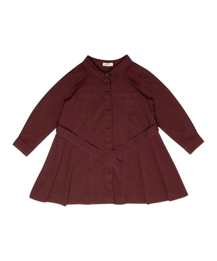 Crew Kids Gracie Denim Dress - Maroon