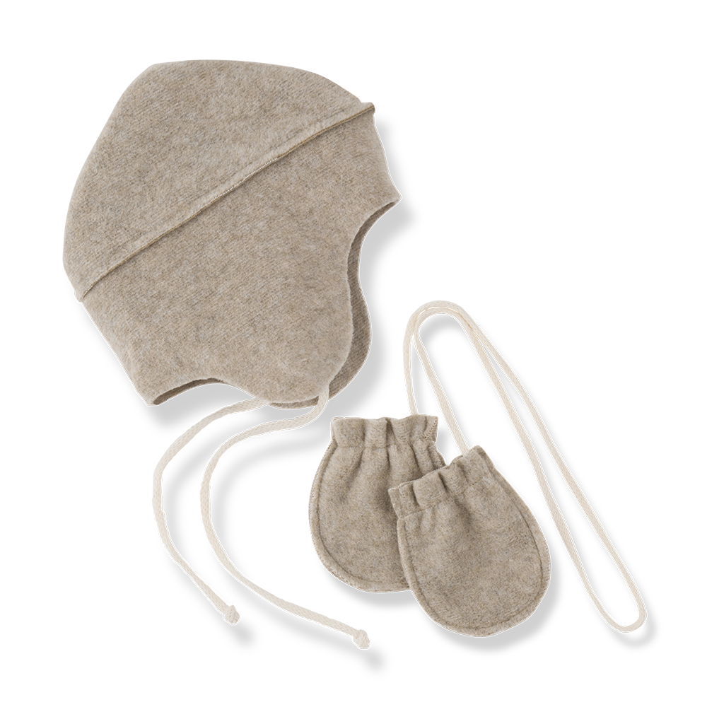 1+ In the Family Albi Beanie & Mittens - Beige