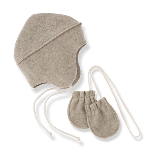 1+ In the Family Albi Beanie & Mittens - Beige