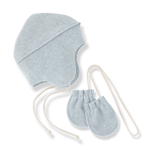 1+ In the Family Albi Beanie & Mittens - Ciel