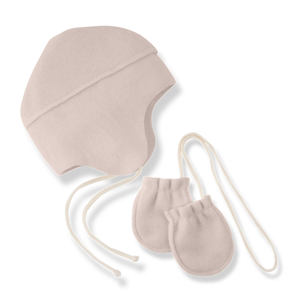 1+ In the Family Albi Beanie & Mittens - Nude