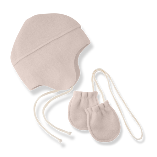 1+ In the Family Albi Beanie & Mittens - Nude