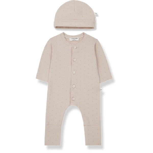 1+ in the Family Alfons Jumpsuit & Beanie - Nude (Pinkish)