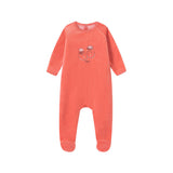 Oubon Bootie Print Velour Footie - Pink