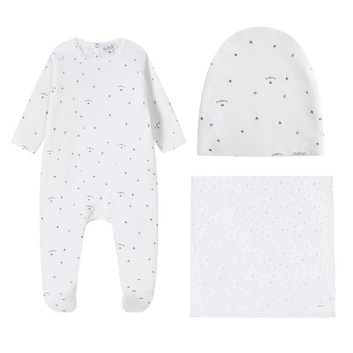 Oubon Logo And Star Print Layette Set - Blue