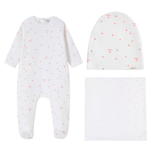 Oubon Logo And Star Print Layette Set - Pink