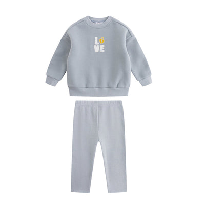 Oubon Love Patchwork Sweat Set - Blue