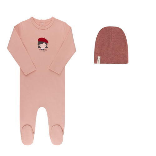 Ely's & Co Organic French Terry French Girl Footie - Pink