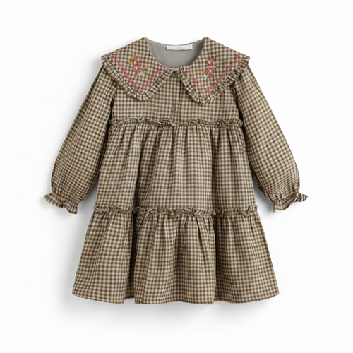 Cera Una Volta Viola Dress - Green Check