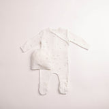 Bee & Dee Boys All Things Baby Printed Footie And Beanie - Chalk White