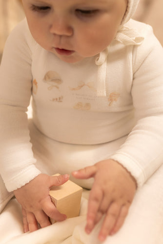 Bee & Dee Boys All Things Baby Velour Footie And Bonnet - Chalk White