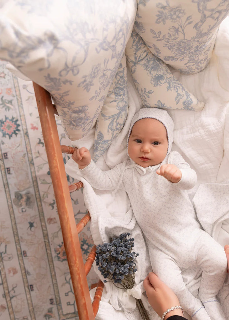 Mini Label Boys All Over Floral Print Footie And Hat