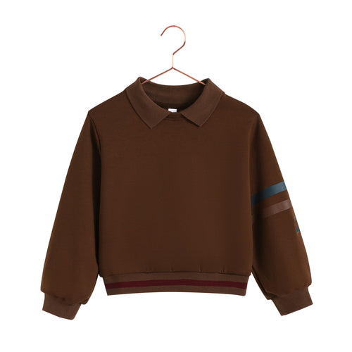 Retro Kid Arden Scuba Collar Sweatshirt - Chestnut