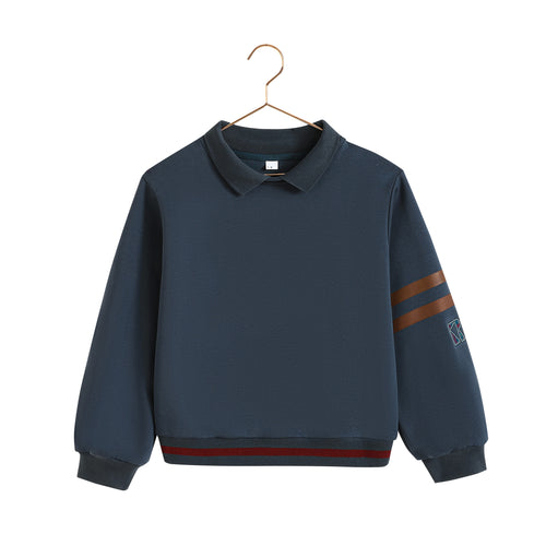 Retro Kid Arden Scuba Collar Sweatshirt - Indigo