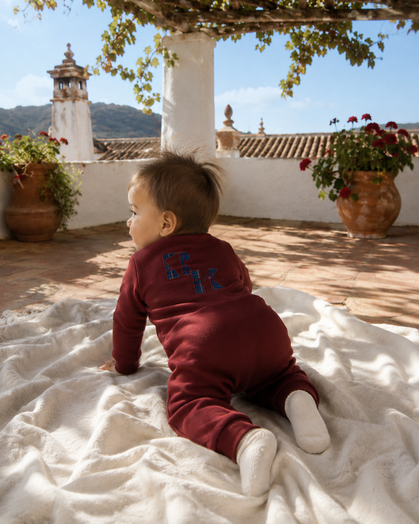 Retro Kid Arden Baby Romper - Cranberry