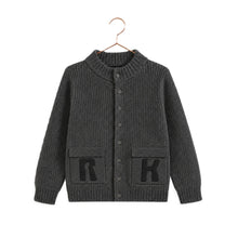 Load image into Gallery viewer, Retro Kid Arthur Knit Sweater with Pocket Logo - Grey