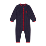 Retro Kid Aspen Cable Knit Baby Romper - Navy