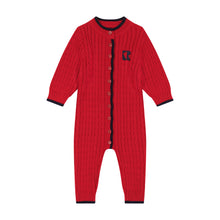Load image into Gallery viewer, Retro Kid Aspen Cable Knit Baby Romper - Red
