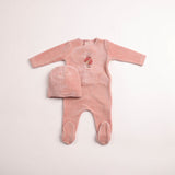 Bee & Dee Au Revoir Footie And Beanie - Satin Pink