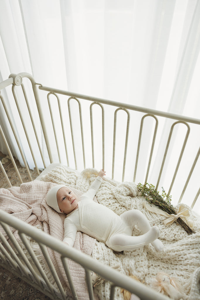 Lilette Take Me Home X Print Footie And Hat - Cream/Pink