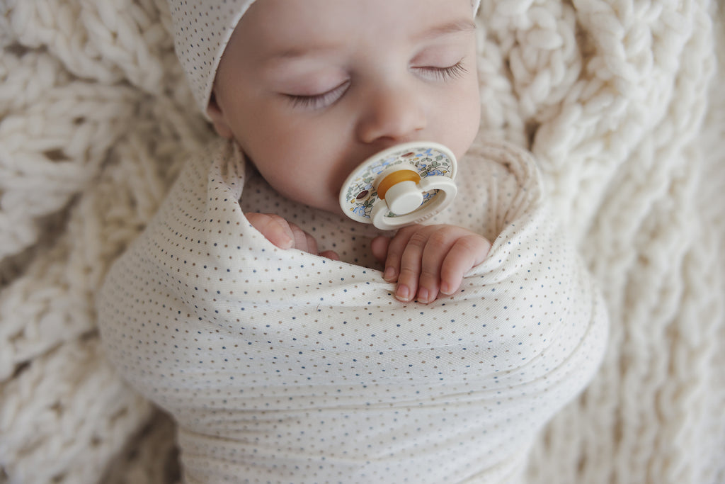 Lilette Dotted Swaddle Set - Cream/Blue