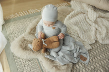 Load image into Gallery viewer, Lilette Bear Applique Footie And Hat - Pale Blue