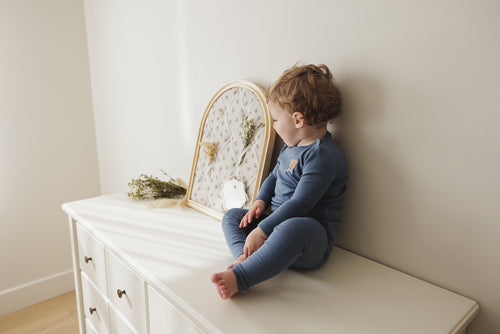 Lilette Bear Applique Lounge Set - Slate