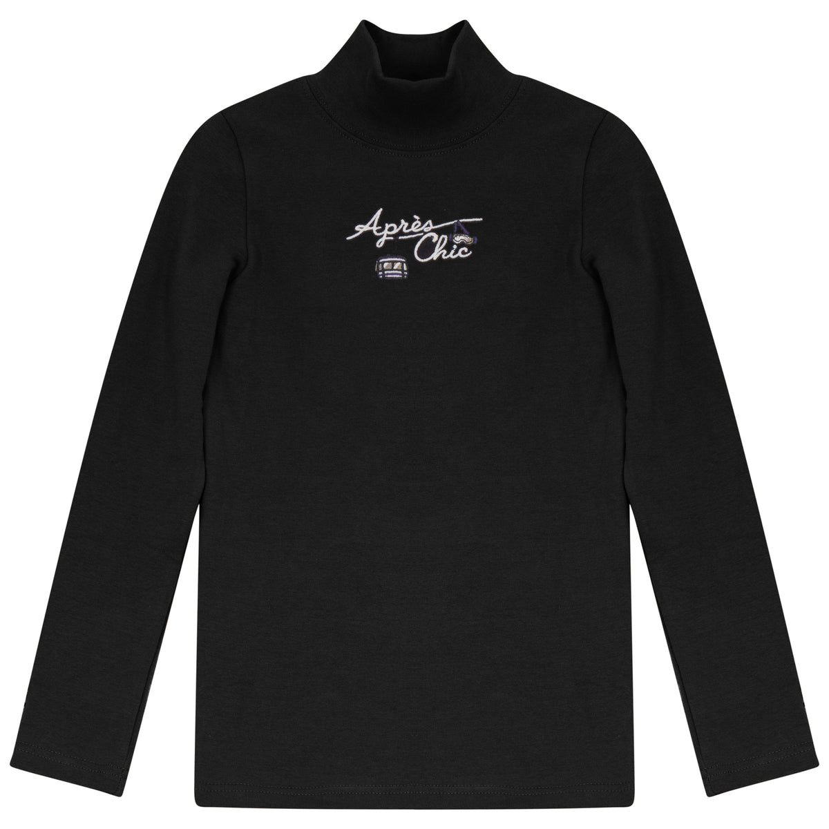 Calla Lili Girls Apres Chic Mockneck - Black/Purple – Moonlight