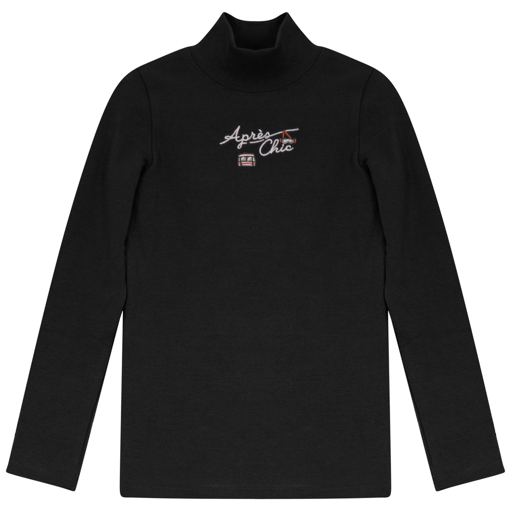 Calla Lili Girls Apres Chic Mockneck - Black/Rust