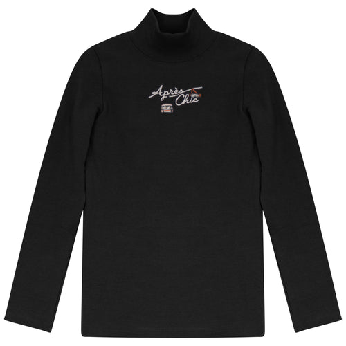 Calla Lili Girls Apres Chic Mockneck - Black/Rust