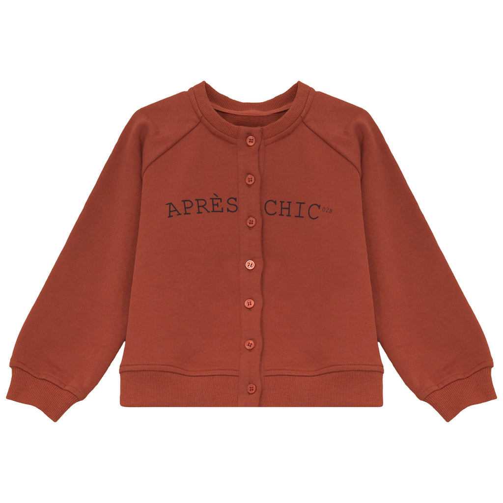 Calla Lili Girls Sweat Cardigan - Rust