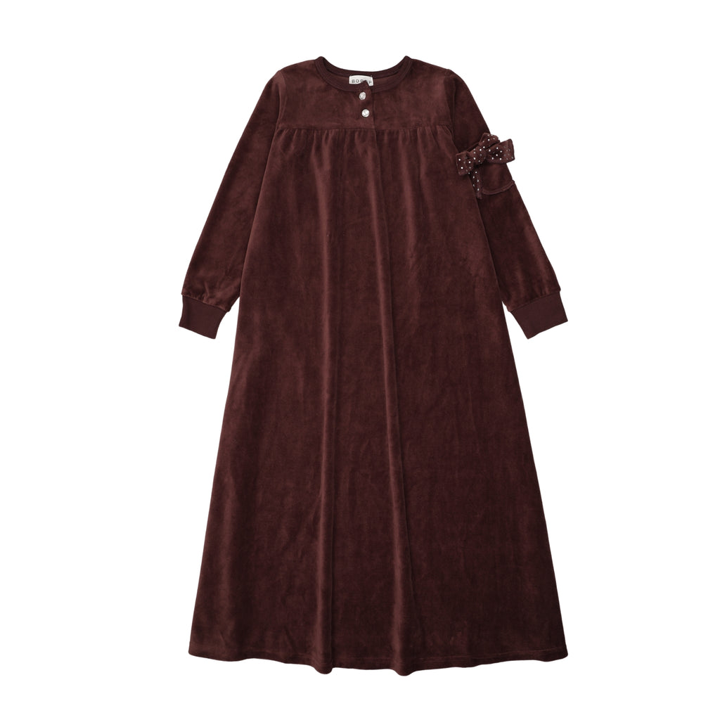 Bopop Burgundy Studded Bow Maxi - Long Length