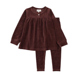 Bopop Burgundy Studded Bow Lounge Set - Girls