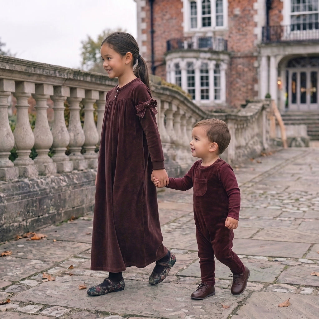 Bopop Burgundy Overalls And Onesie Set
