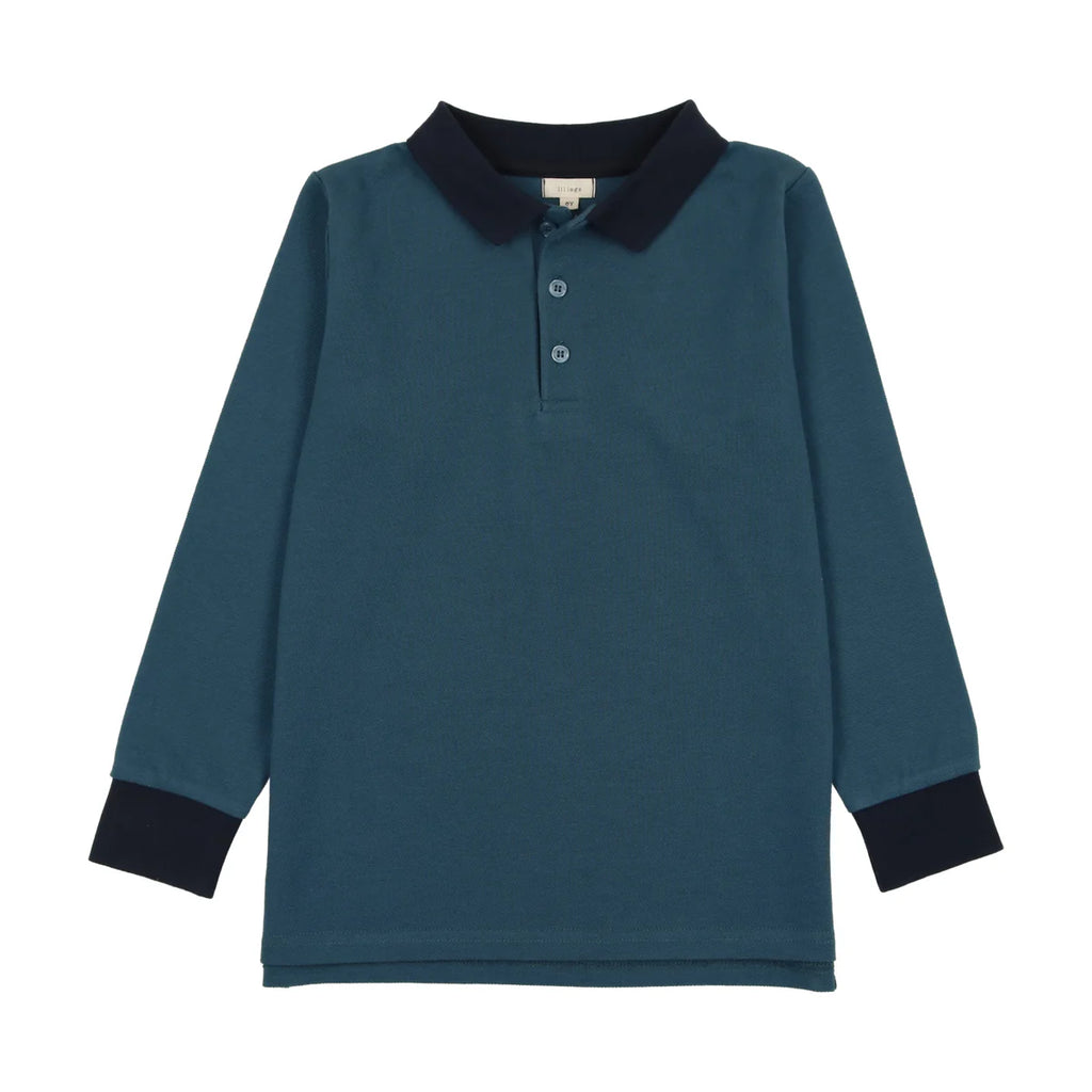 Lil Legs Contrast Polo - Blue