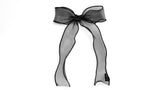 Le Enfant Large Chiffon Bow - Black