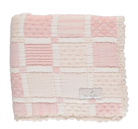 Bebe Organic Mai Blanket - Dusty Rose Patchwork